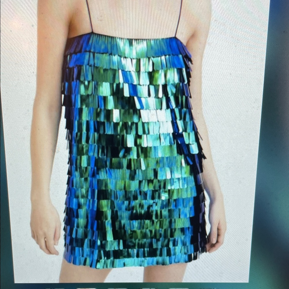 Desigual Blue and Green Sequin Mini Dress- new- perfect for holidays
